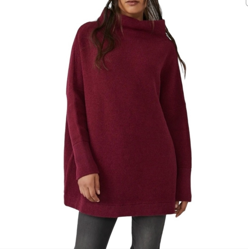 Free People Oversize Merlot Sweater XS